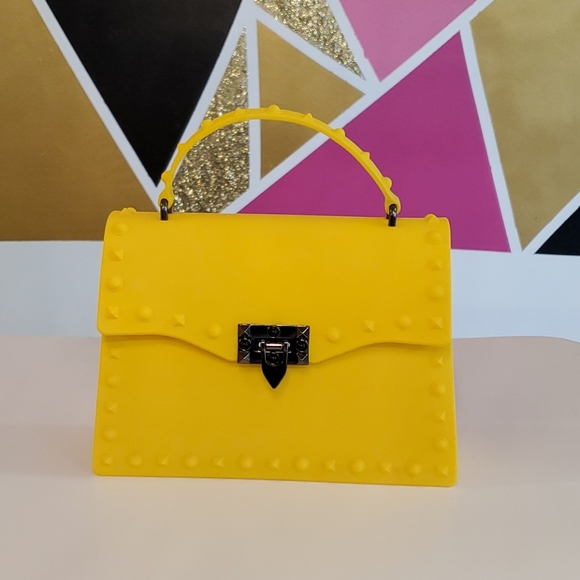 Yellow fedora hat & matching purse set main image 5
